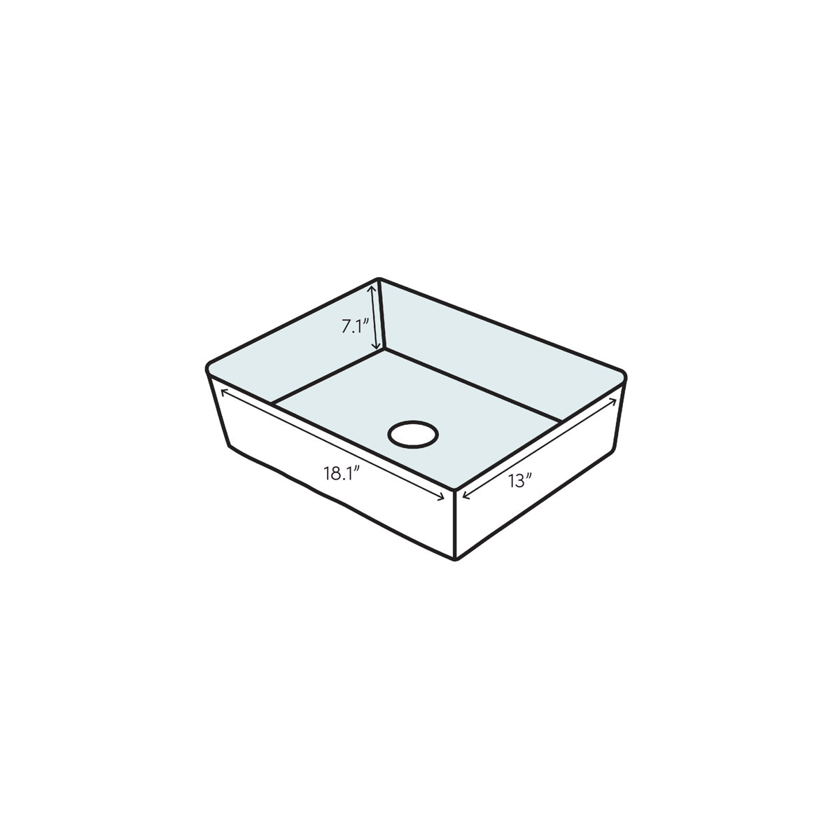 Dawn USA Ceramic Rectangular Undermount Bathroom Sink with Overflow ...